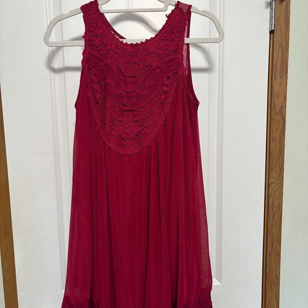Altar'd State Red Lace Tank Dress